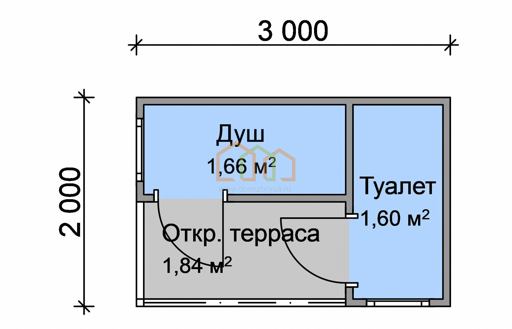 Заказать хозблок с туалетом и душем для дачи недорого в Москве под ключ