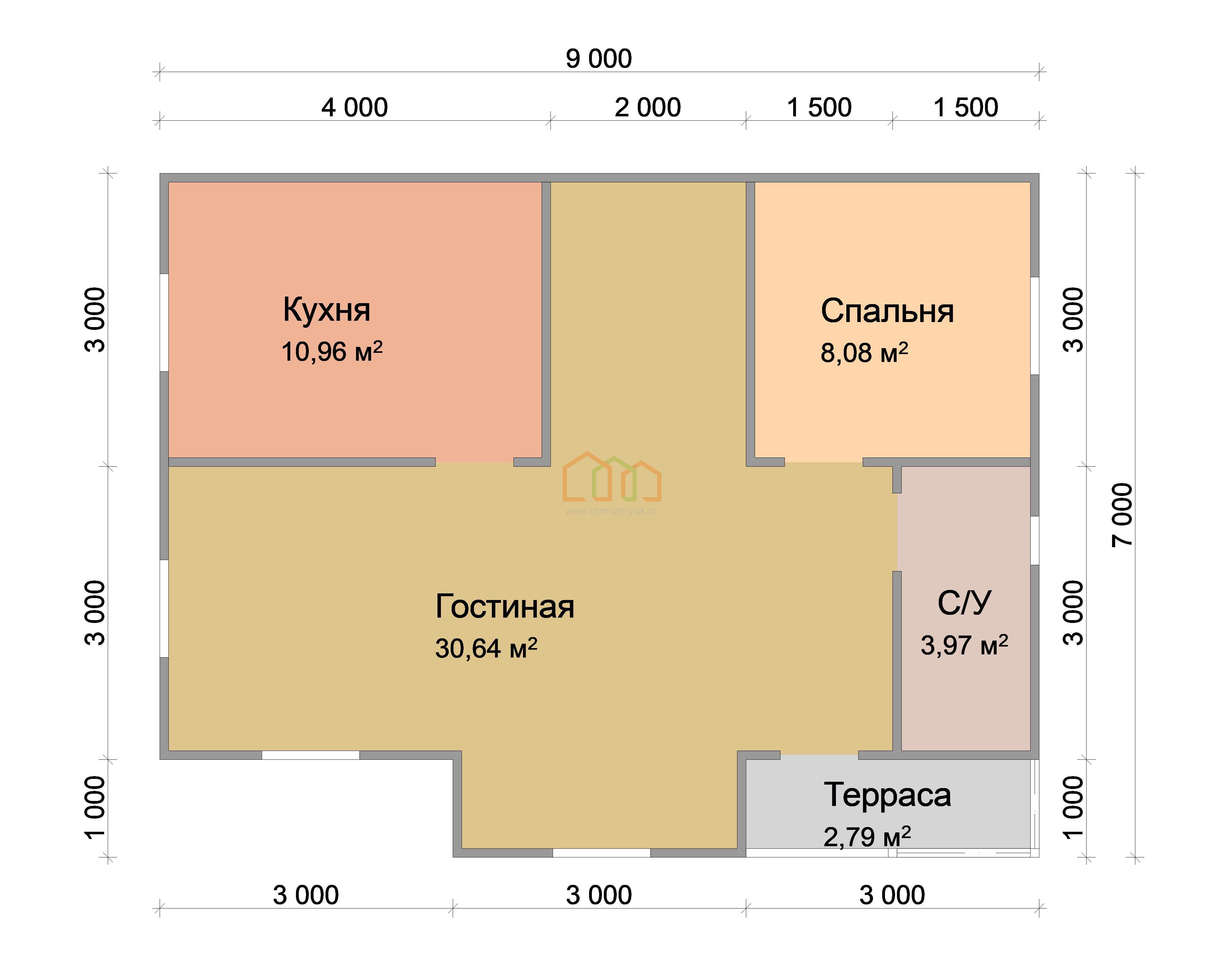 Каркасный дом без отделки 7,2х9 с мансардой - цена 949500 руб в Москве.  Площадь: 107,7 м² с эркером