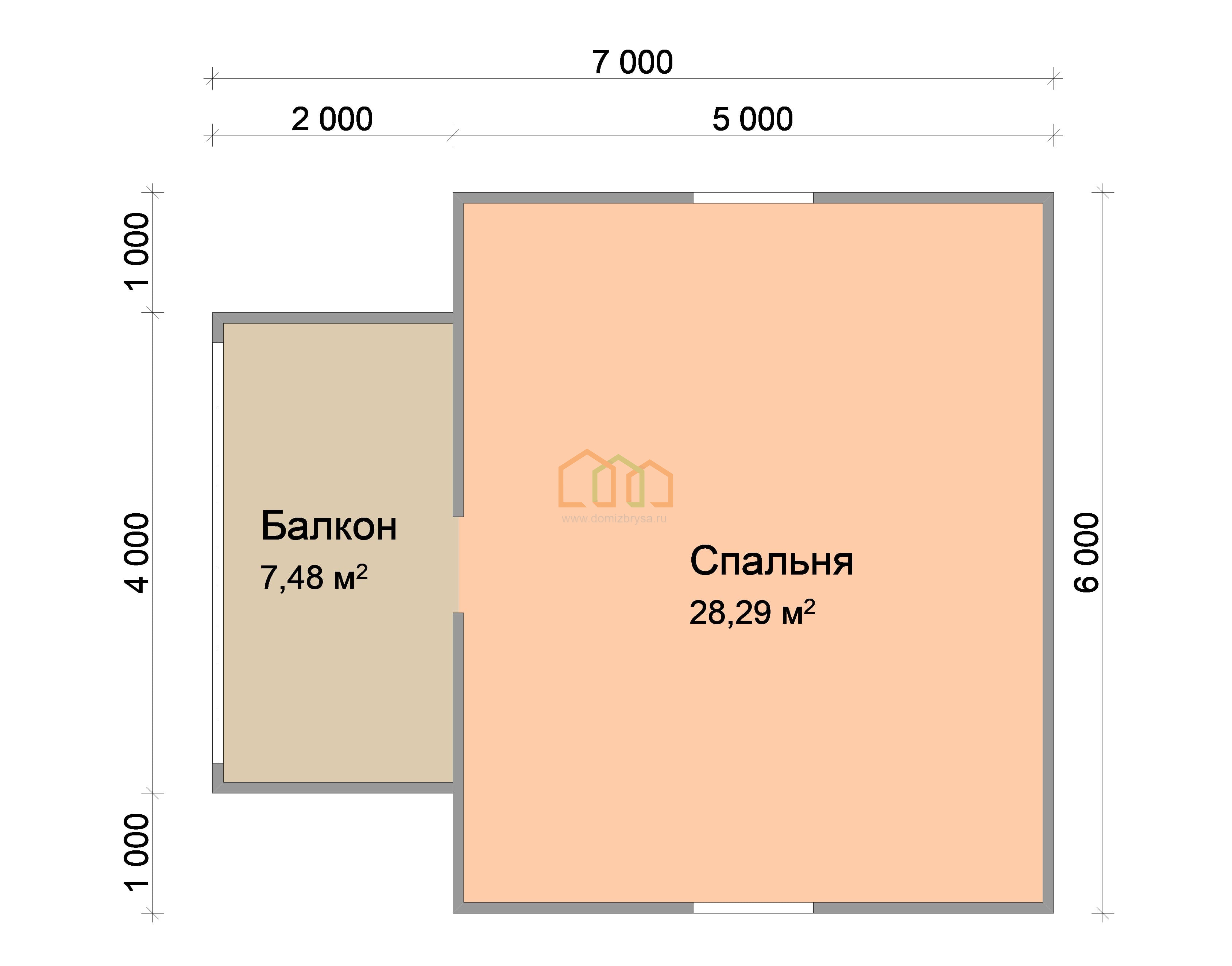 Каркасный дом без отделки 6х7 с мансардой - цена 707000 руб в Москве.  Площадь: 80 м² с балконом