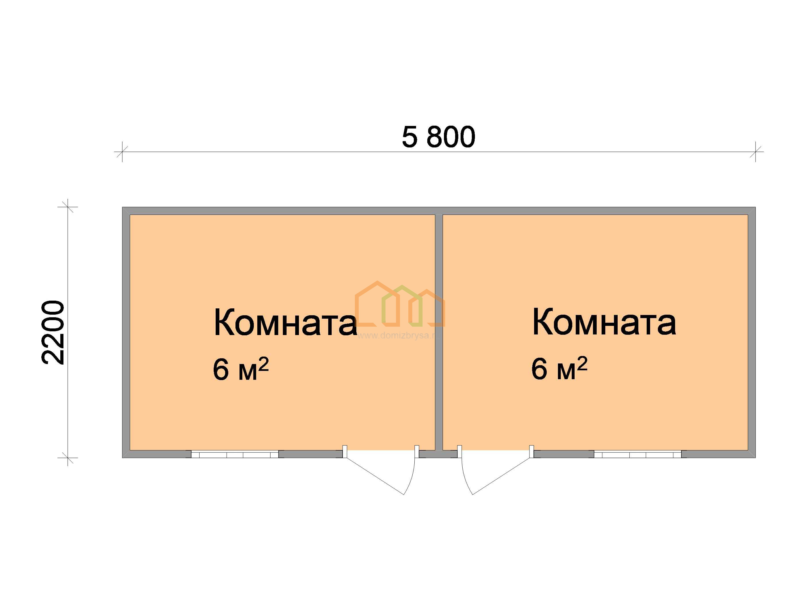 Металлическая бытовка для дачи Гладиолус-3 (С) 5.8x2.2 Площадь: 12.76 м² со  сборкой на участке под ключ в Москве и области