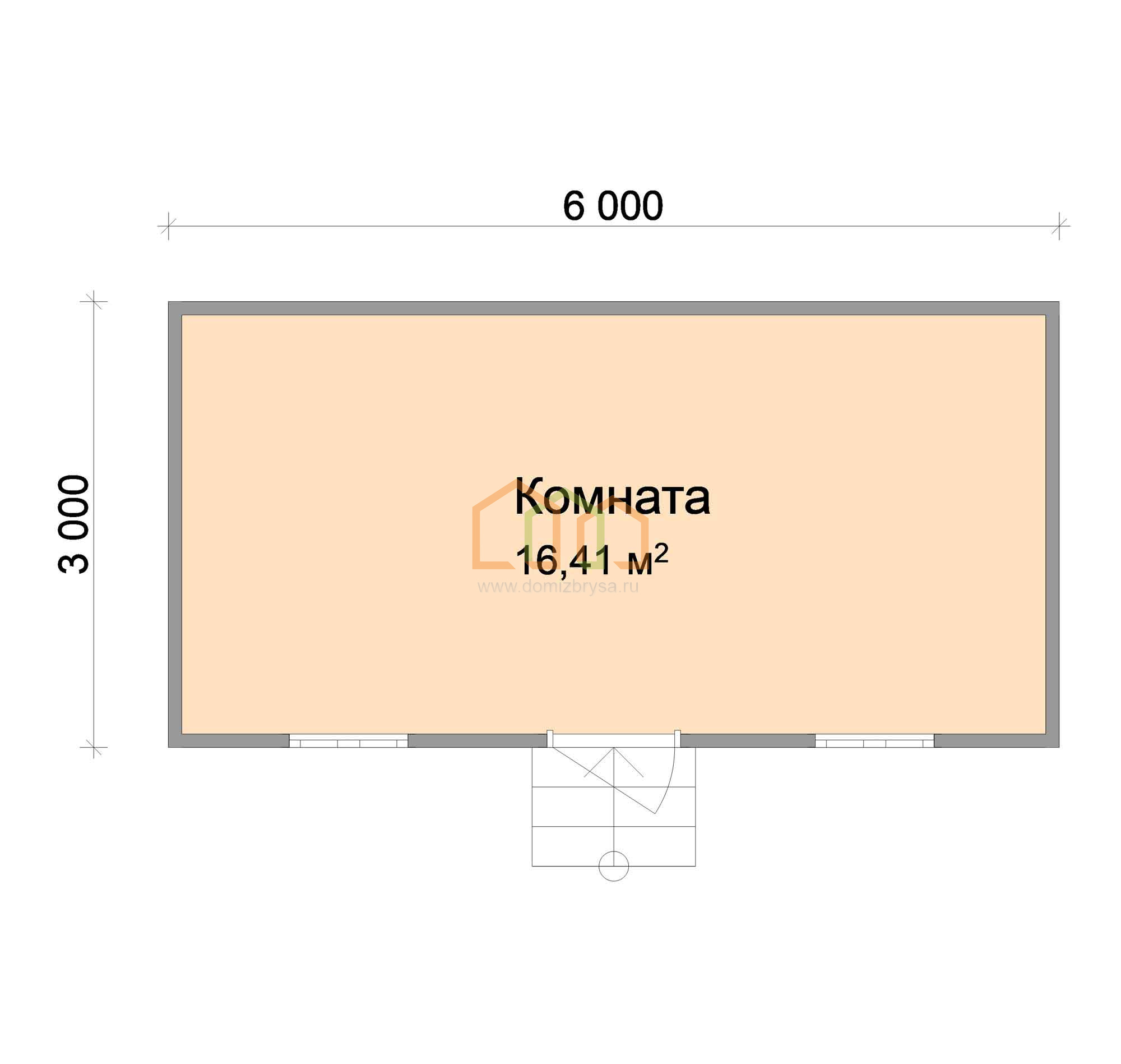 Каркасный садовый домик Клён - 4 3x6 Площадь: 18 м² под ключ в Москве